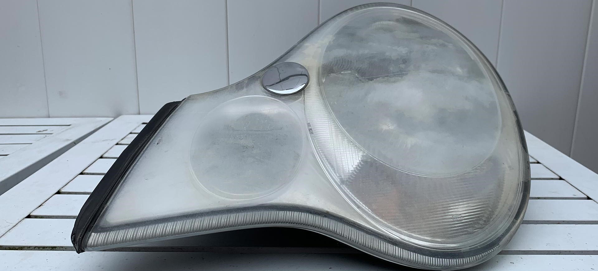 Completely damaged headlights